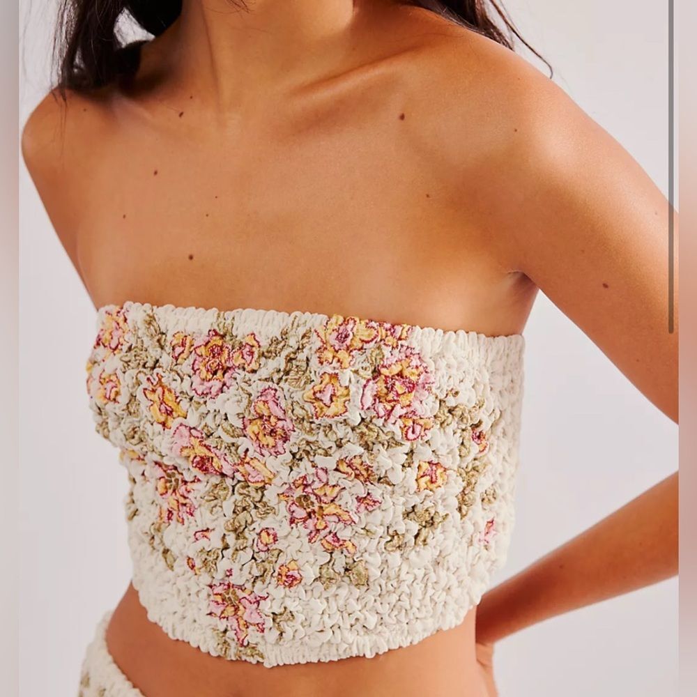 Free People‎ Augusta Floral Crop Top